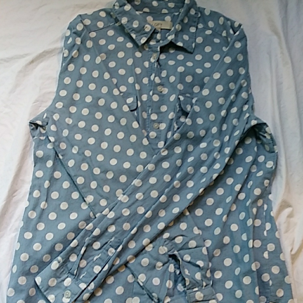 Polka dot button down shirt never worn before.